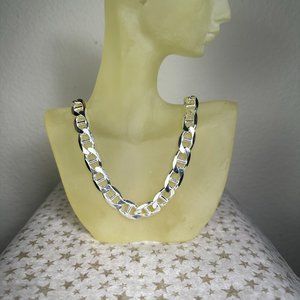 NEW  87 grams 20" 12mm Italian Real Silver Mariner Chain